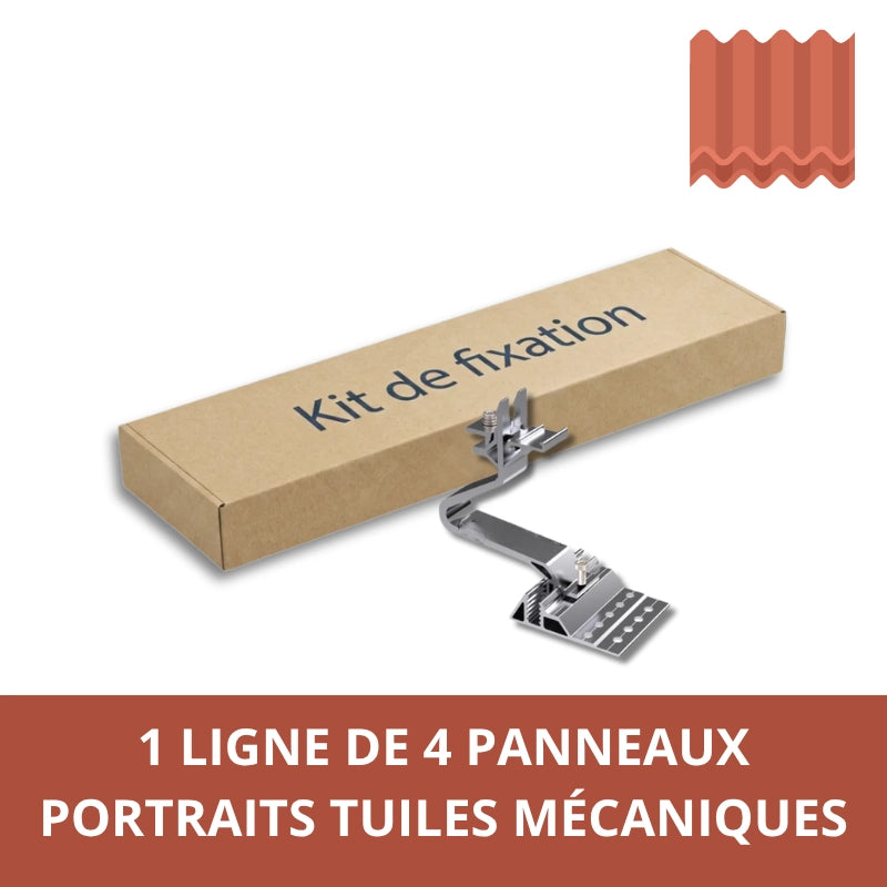 Kit de montage pour 4 panneaux solaires sur tuiles mécaniques