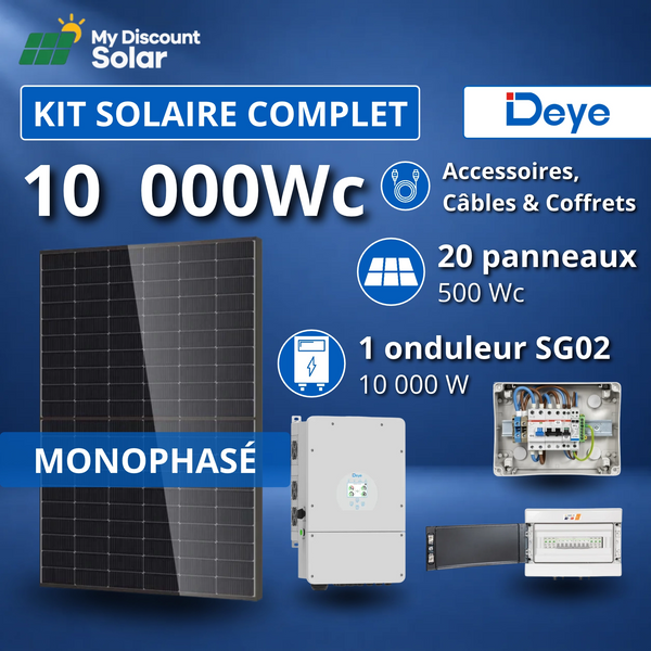 Kit Solaire Complet 10000W Monophasé Deye