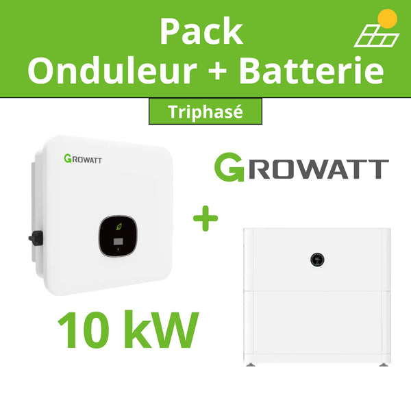Pack Growatt Onduleur Hybride Triphasé 10kW & Batterie Growatt 5,12kWh