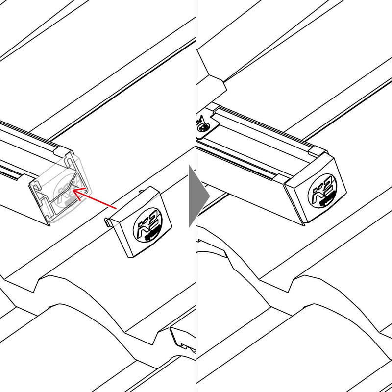 K2 SYSTEMS - Bouchon de terminaison SingleRail 36 noir