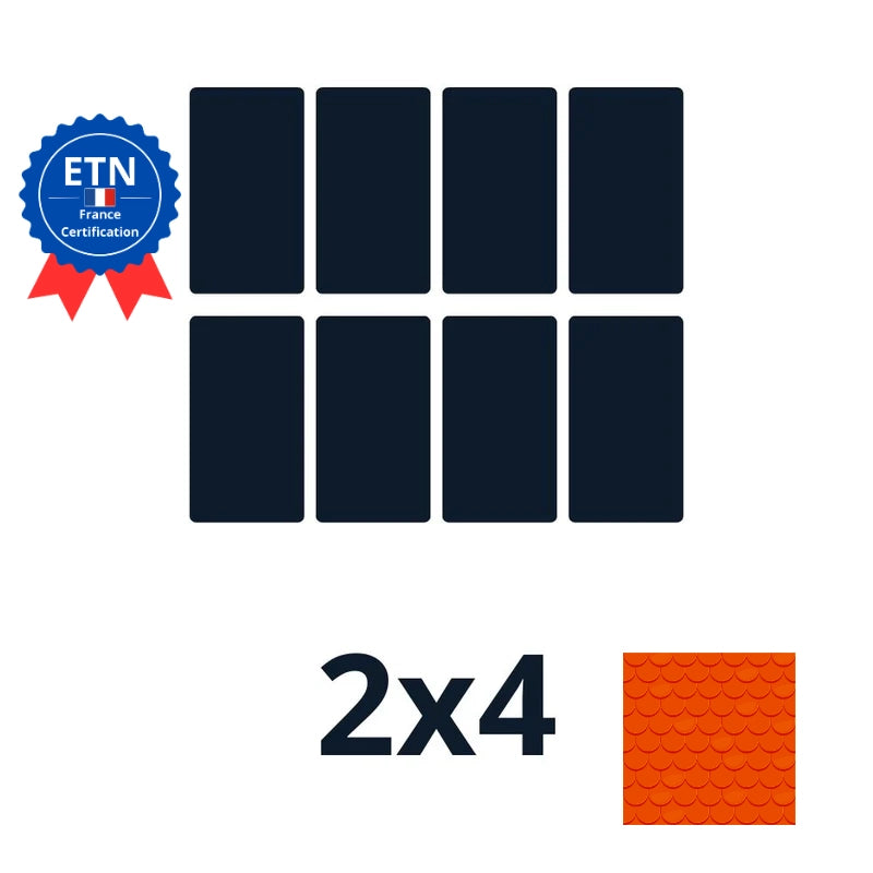Fixations tuile plate | Orientation des panneaux 2*4 portrait (K2)