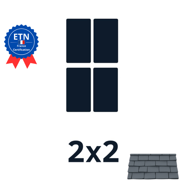 Fixations ardoise 2000w｜Orientation des panneaux 2*2 (ESDEC)