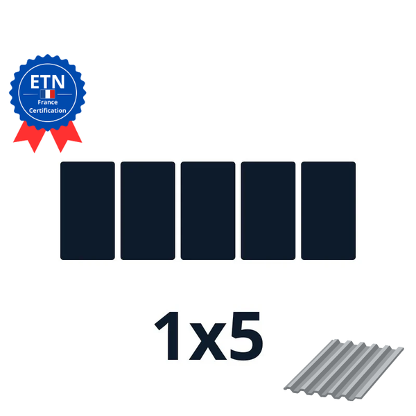 Fixations bac acier 2500w｜Orientation des panneaux 1*5 (K2)