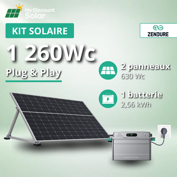 Kit Plug & Play 1260W avec 1,92kWh de stockage - Panneaux bifacial + Batterie Zendure SolarFlow 800 Plus