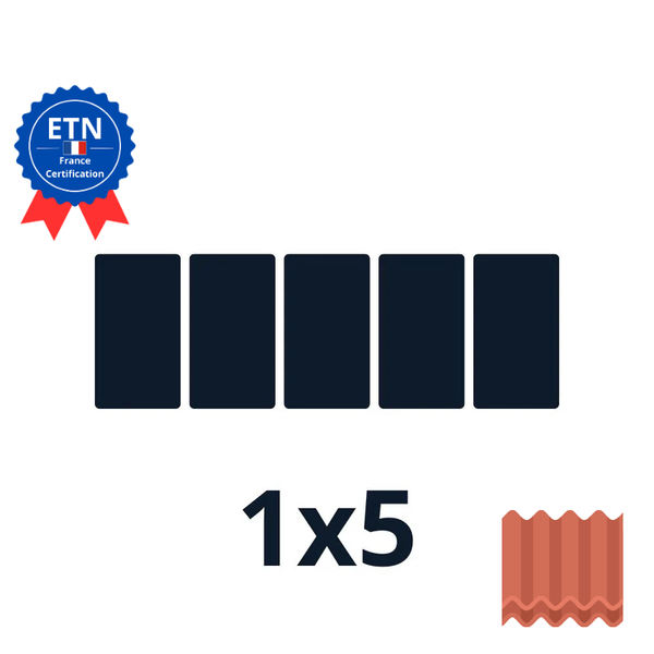 Fixations tuile 2500w｜Orientation des panneaux 1*5 (ESDEC)