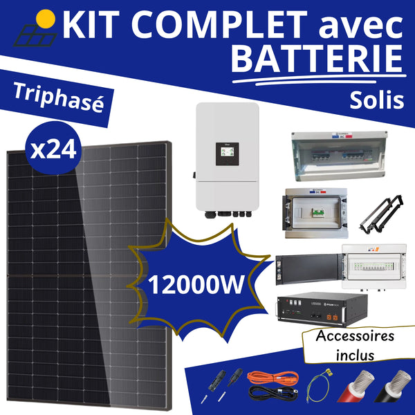 Kit Solaire Complet 12kW Triphasé - Deye + Batterie Pylontech 4.8kWh
