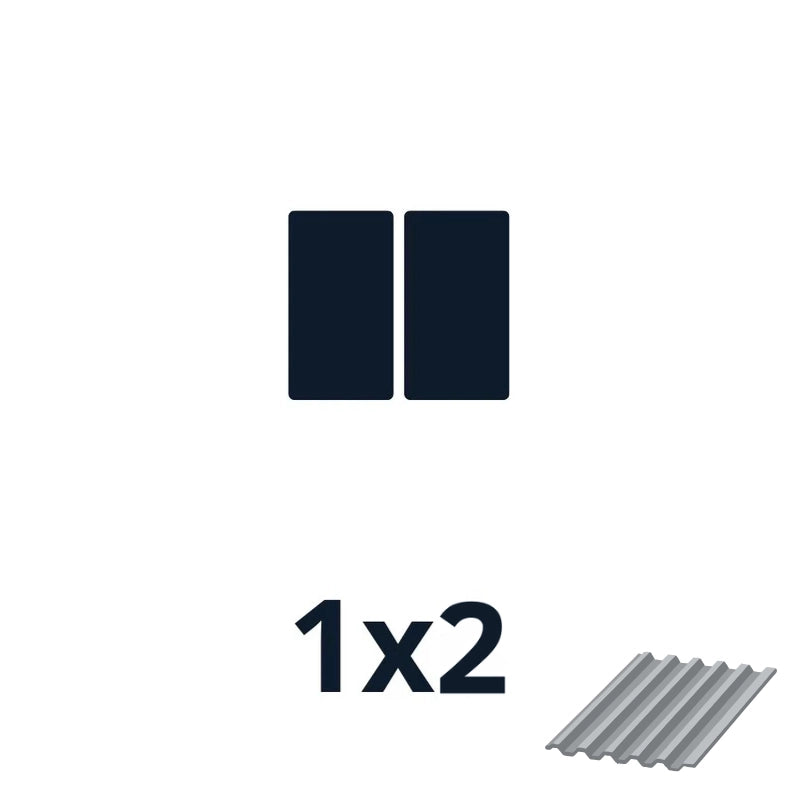 Fixations bac acier 1000w｜Orientation des panneaux 1*2 (K2)