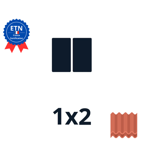 Fixations tuile 1000w｜Orientation des panneaux 1*2 (K2)