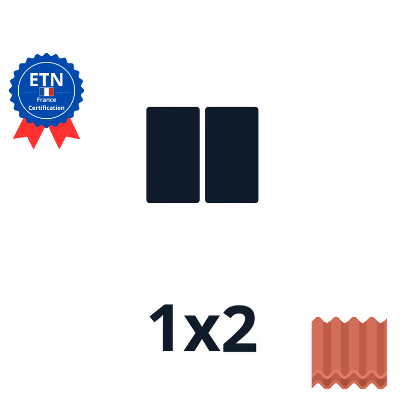 Fixations tuile 1000w｜Orientation des panneaux 1*2 (K2)