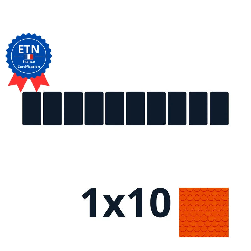 Fixations tuile plate | Orientation des panneaux 1*10 portrait (K2)