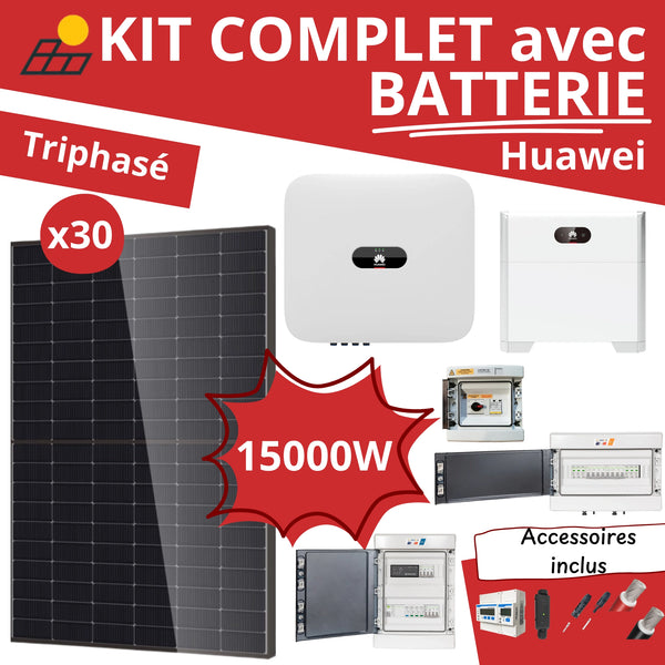 Kit Solaire Complet 15kW Triphasé + Batterie Huawei 5kWh