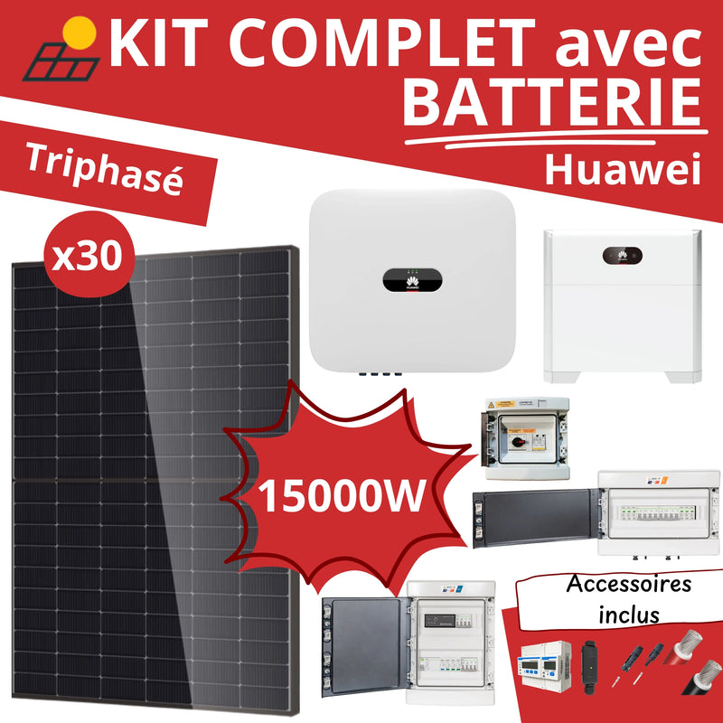 Kit Solaire Complet 15kW Triphasé + Batterie Huawei 5kWh