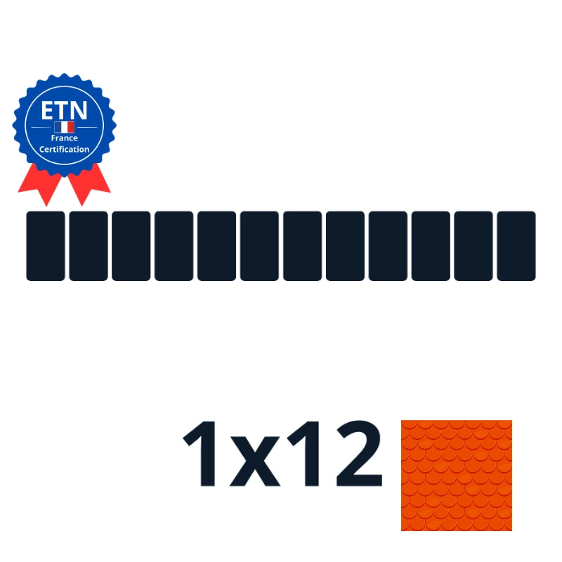 Fixations tuile plate | Orientation des panneaux 1*12 portrait (K2)