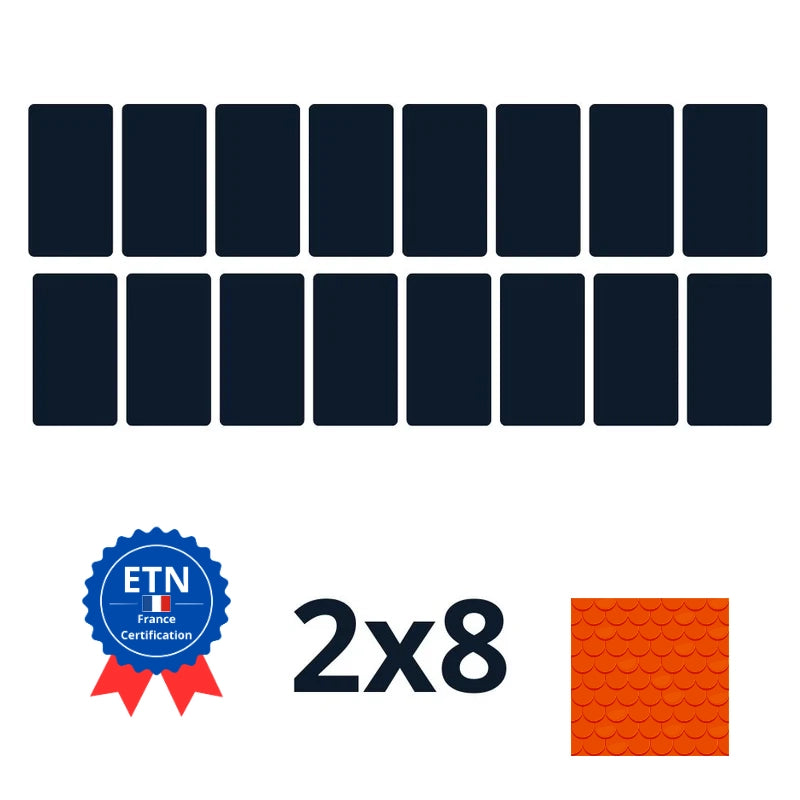 Fixations tuile plate | Orientation des panneaux 2*8 portrait