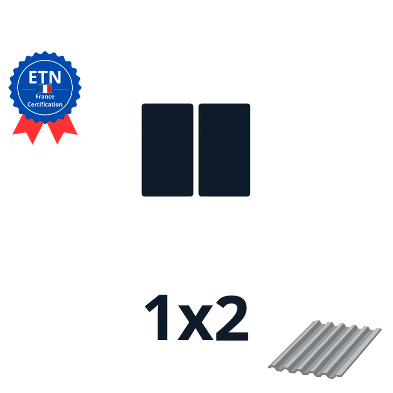 Fixations bac acier 1000w｜Orientation des panneaux 1*2 (K2)