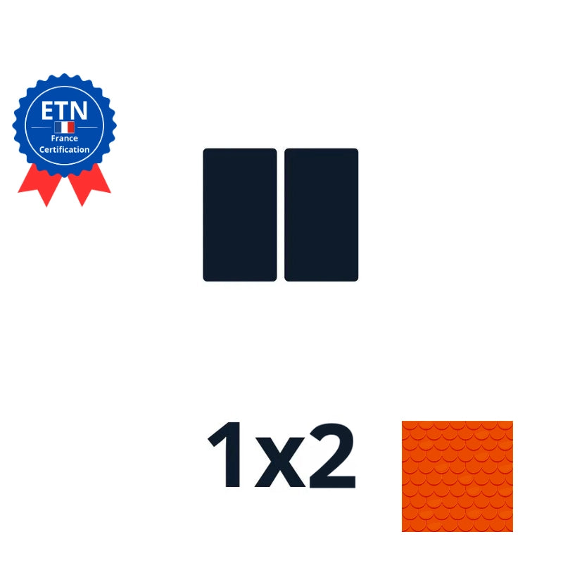 Fixations tuile plate | Orientation des panneaux 1*2 portrait (K2)