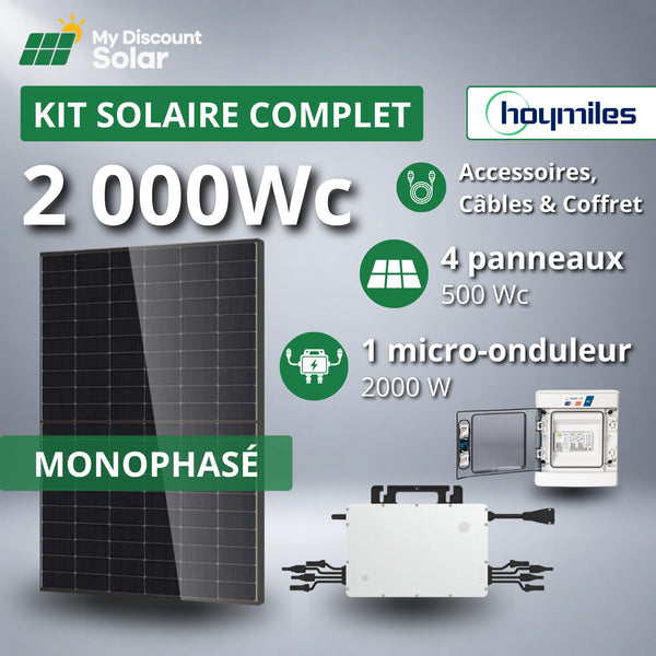 Kit Solaire Complet 2000W Monophasé - Micro-Onduleurs Hoymiles