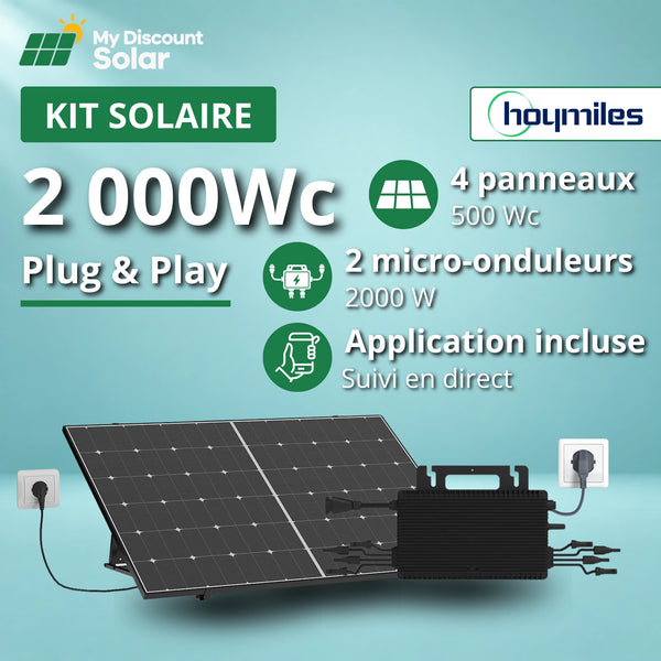 Kit Plug & Play 2000W - Panneaux bifacial + micro-onduleur Hoymiles HiFlow Pro
