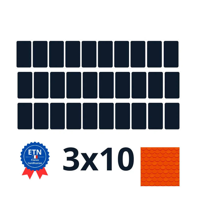 Fixations tuile plate | Orientation des panneaux 3*10 portrait