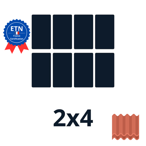 Fixations tuile 4000w｜Orientation des panneaux 2*4 (ESDEC)