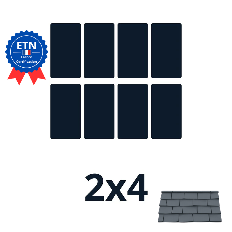 Fixations ardoise 4000w｜Orientation des panneaux 2*4 (ESDEC)