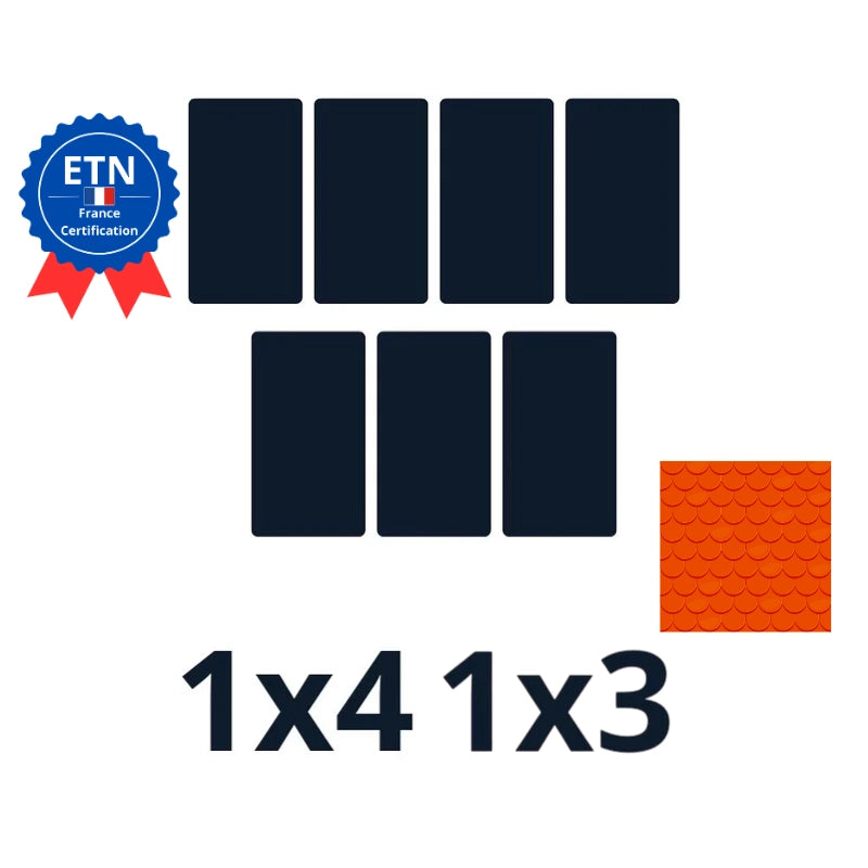 Fixations tuile plate | Orientation des panneaux 1*4 1*3 portrait (K2)