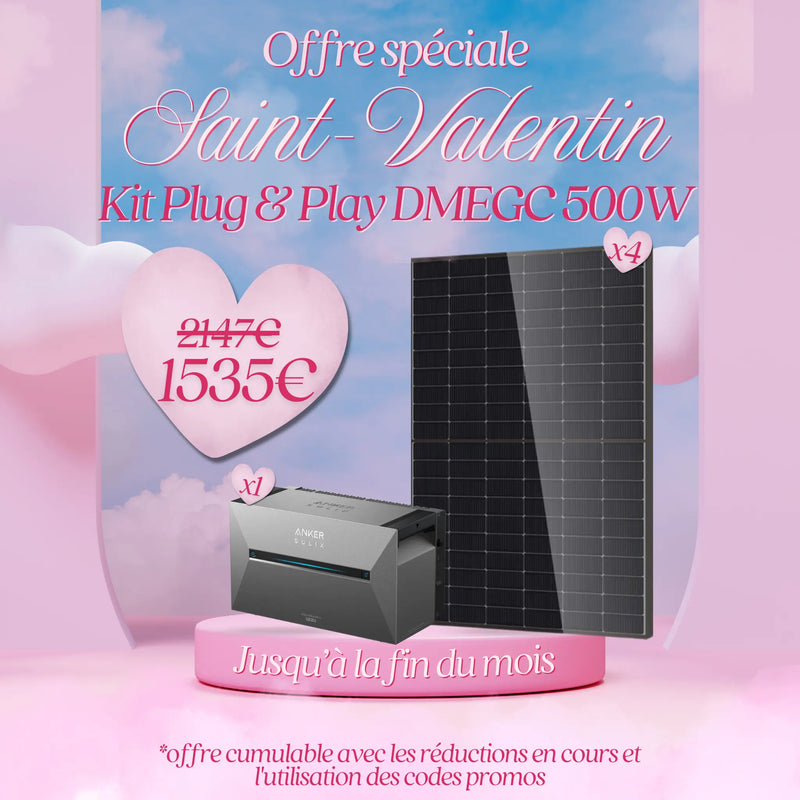 Kit Plug & Play 2000W - Panneaux bifacial + Batterie Anker SOLIX 2,68kWh
