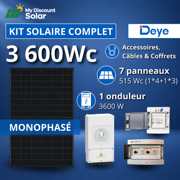 Kit Solaire Complet 3600W Monophasé Deye
