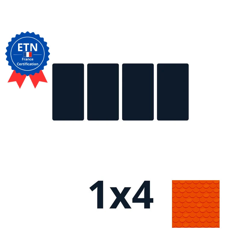 Fixations tuile plate | Orientation des panneaux 1*4 portrait (K2)
