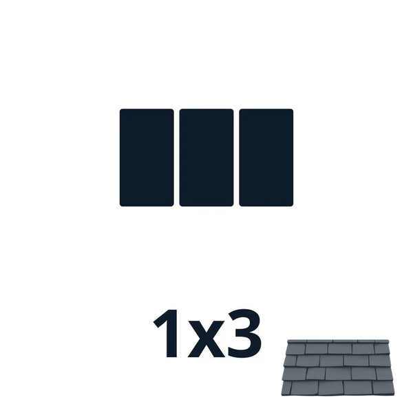 Fixations ardoise 1500w｜Orientation des panneaux 1*3