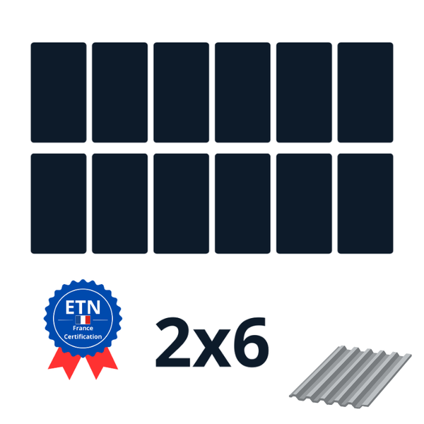 Fixations bac acier 6000w｜Orientation des panneaux 2*6 (K2)