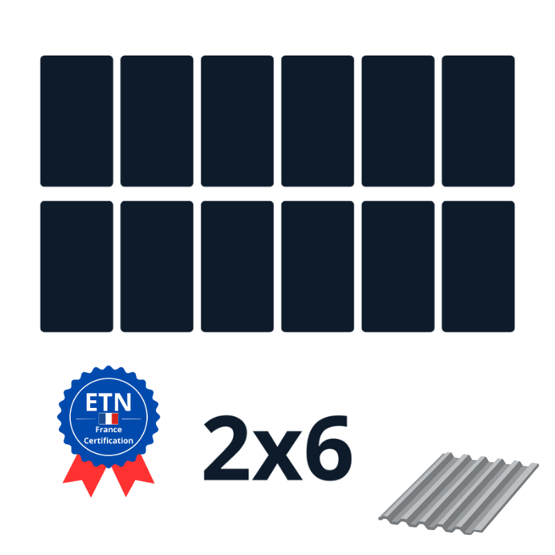 Fixations bac acier 6000w｜Orientation des panneaux 2*6 (K2)