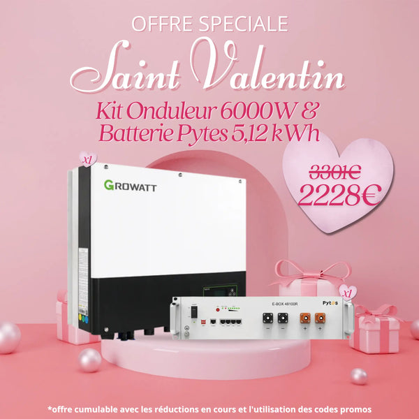 Kit - Onduleur hybride 6000W avec Batterie Pytes 5,12kWh