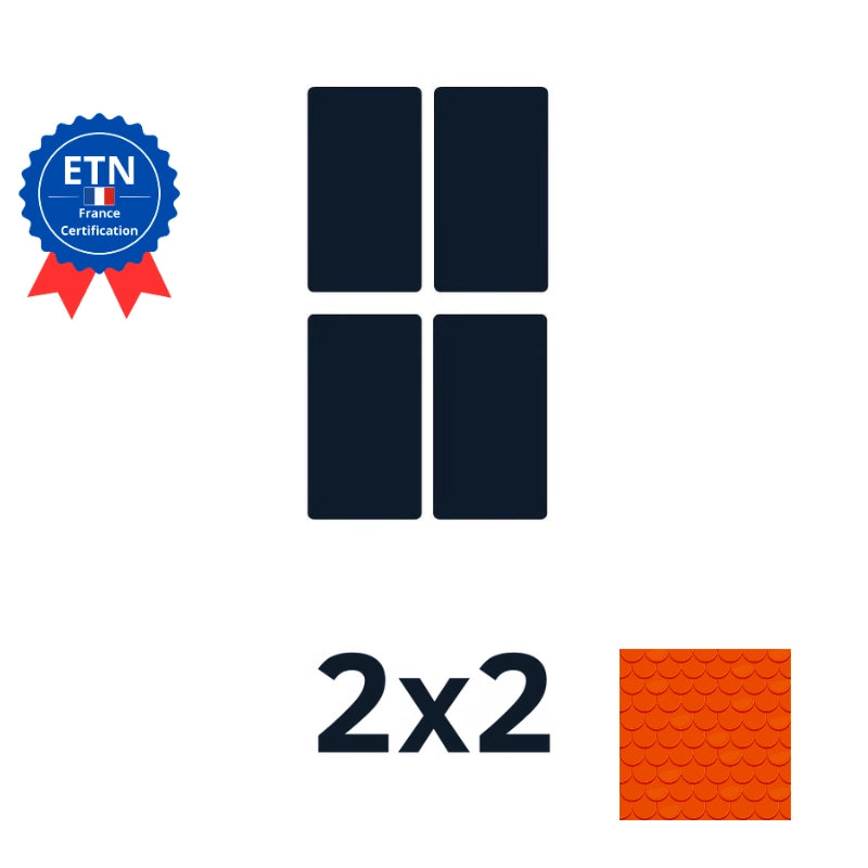 Fixations tuile plate | Orientation des panneaux 2*2 portrait (K2)