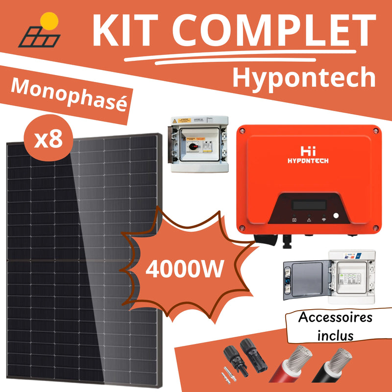 Kit Solaire Complet 4000W Monophasé - Onduleurs Hypontech HPK