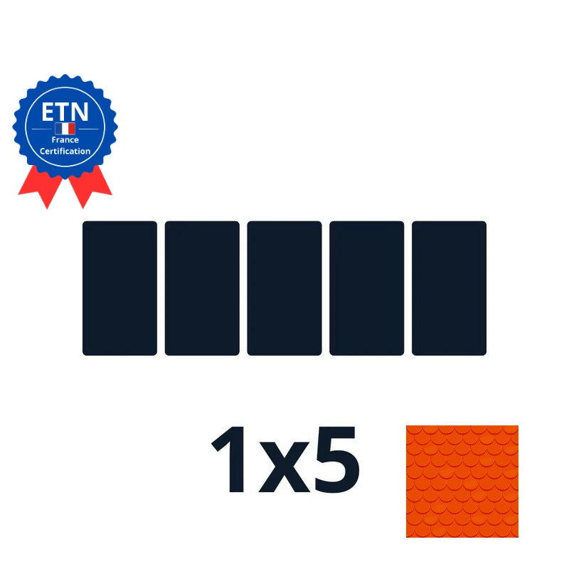 Fixations tuile plate | Orientation des panneaux 1*5 portrait (K2)