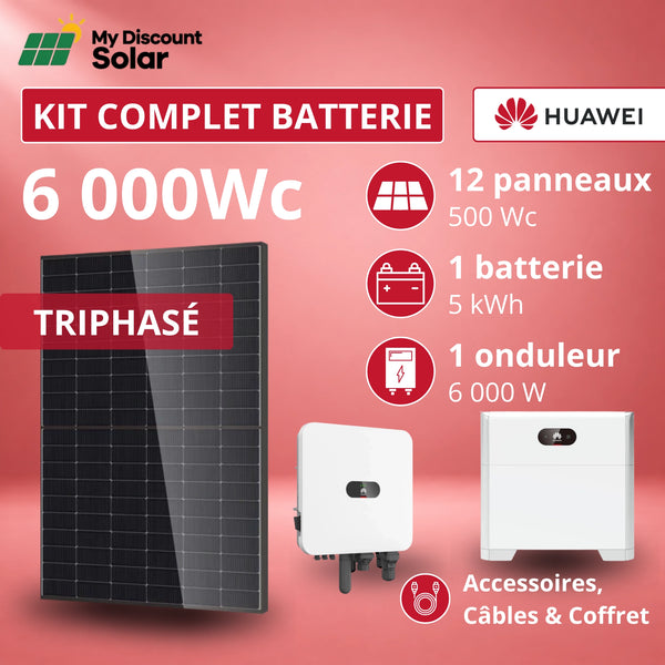 Kit Solaire Complet 6000W Triphasé MAP0 + Batterie Huawei 5kWh