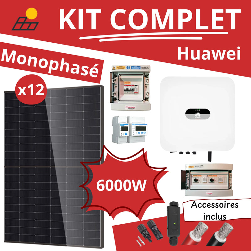 Kit Solaire Complet 6000W Monophasé - Onduleurs Huawei