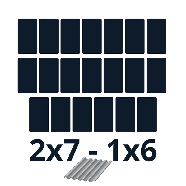 Fixations bac acier 10000w｜Orientation des panneaux 2*7 + 1*6 (K2)