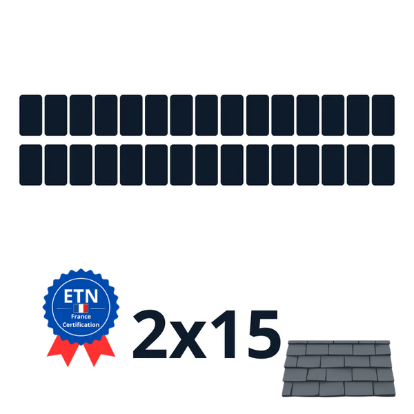 Fixations ardoise 15000w｜Orientation des panneaux 2*15 (ESDEC)