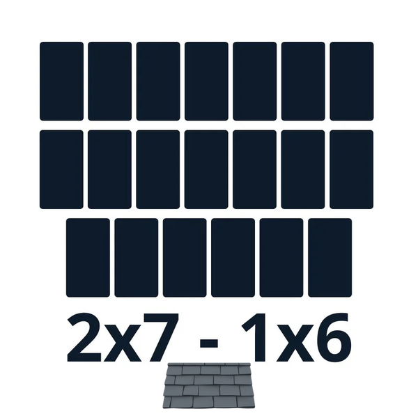 Fixations ardoise 10000w｜Orientation des panneaux 2*7 + 1*6 (K2)