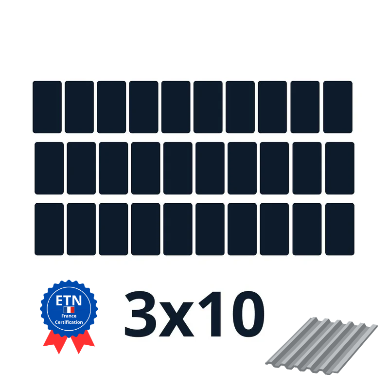 Fixations bac acier 15000w｜Orientation des panneaux 3*10 (K2)