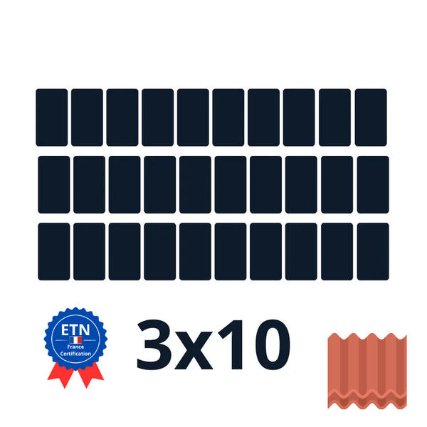 Fixations tuile 15000w｜Orientation des panneaux 3*10 (K2)