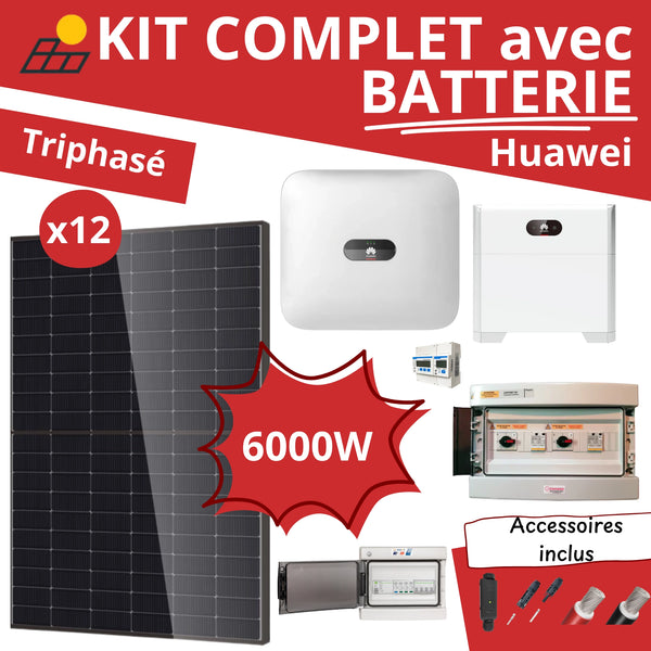Kit Solaire Complet 6000W Triphasé + Batterie Huawei 5kWh