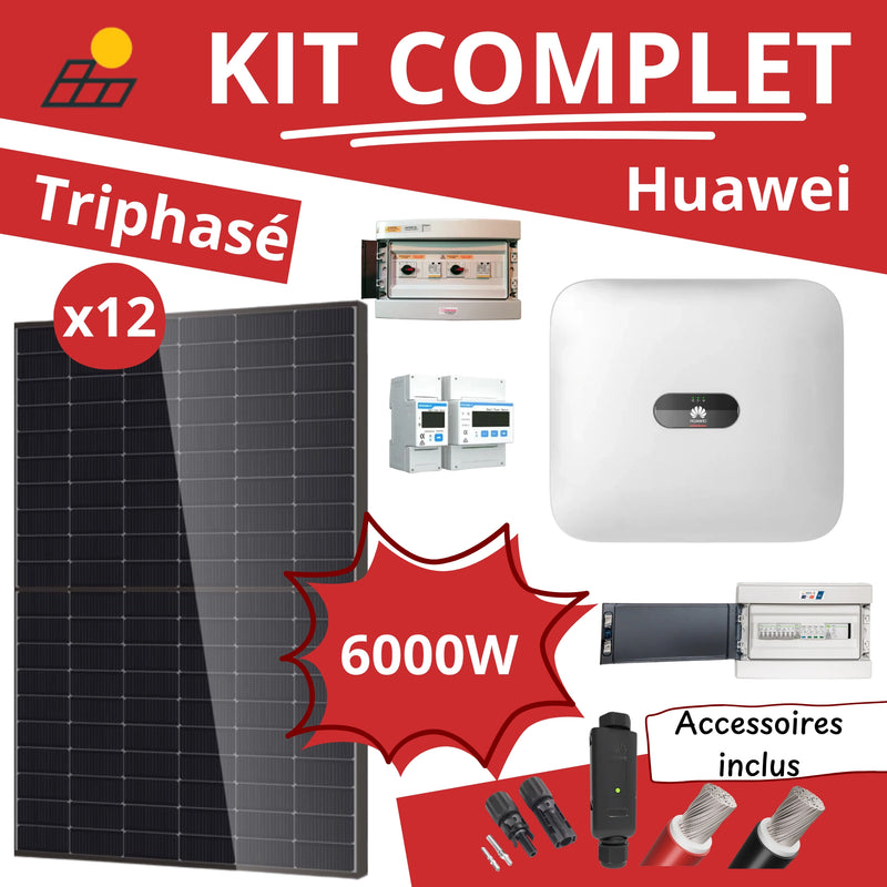 Kit Solaire Complet 6000W Triphasé - Onduleurs Huawei