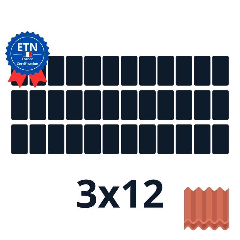 Fixations tuile 18000w｜Orientation des panneaux 3*12 (K2)