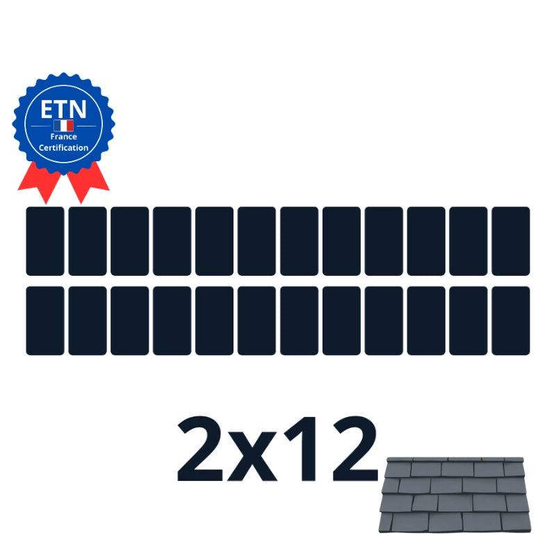 Fixations ardoise 12000w｜Orientation des panneaux 2*12 (K2)