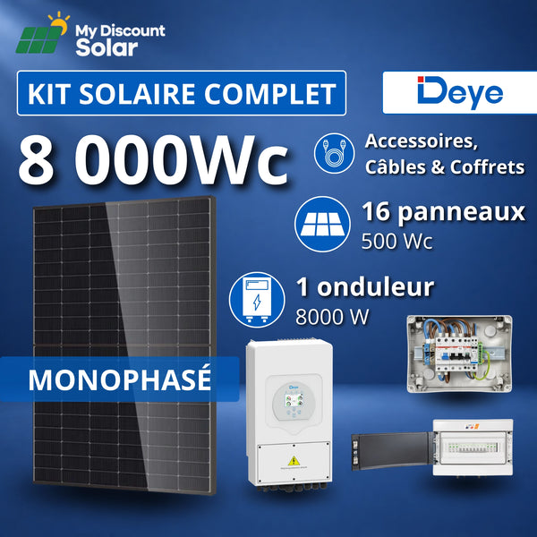 Kit Solaire Complet 8000W Monophasé Deye