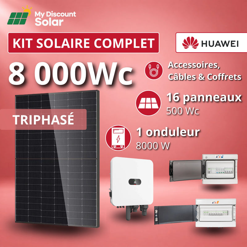 Kit Solaire Complet 8000W Triphasé - Onduleurs Huawei