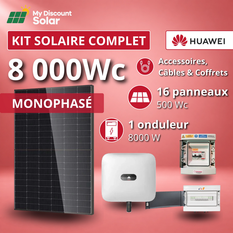 Kit Solaire Complet 8000W Monophasé - Onduleurs Huawei